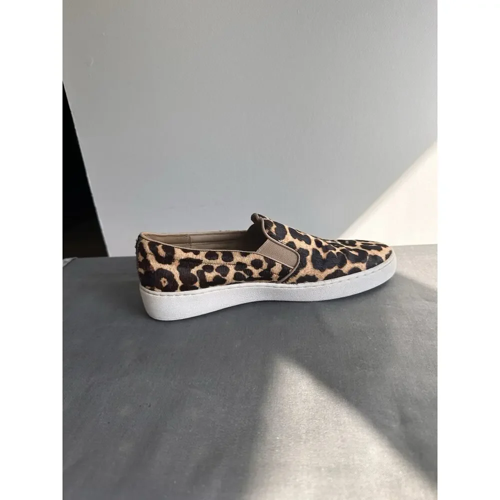 Michael Kors Size 7.5 Slip On Leather Upper Calf Hair Leopard Print Shoes